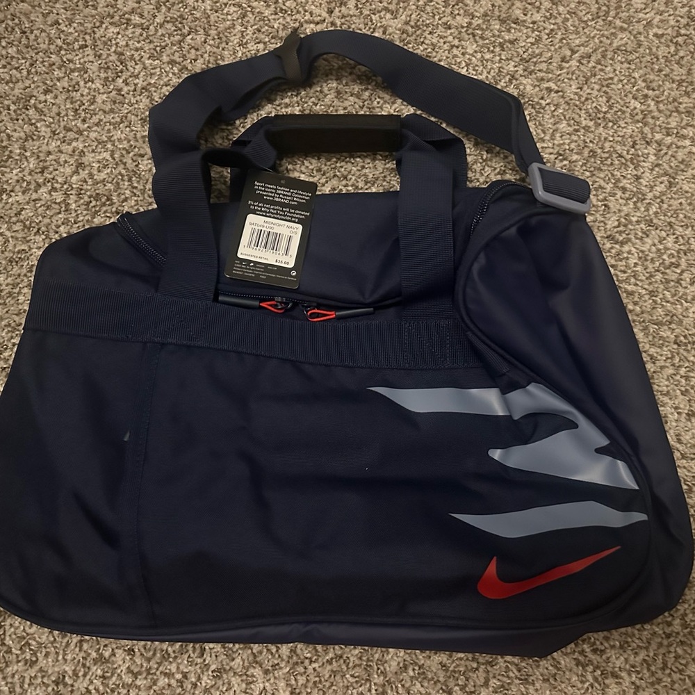 Navy Nike 3Brand by Russell Wilson Sports Bag with Red Accents
